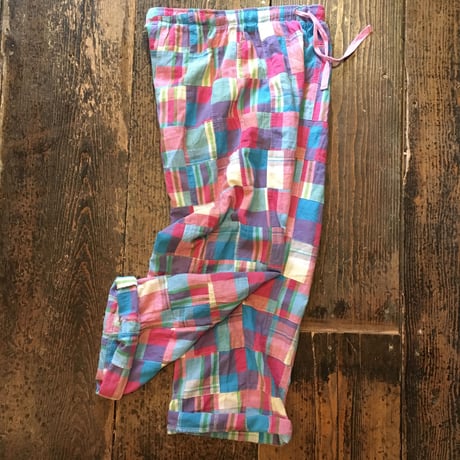 [USED] マドラスチェック パッチワーク パンツ