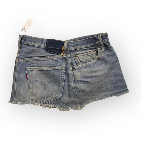 [USED]levis 501"XX" CUT OFF DENIM MINI SKIRT W32