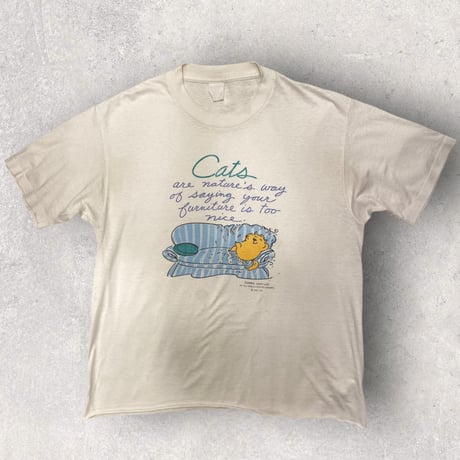 [USED] ゆるプリント 猫 tee