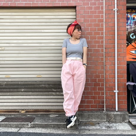 [USED] コーデュロイ♡パステルPINK タックPANTS