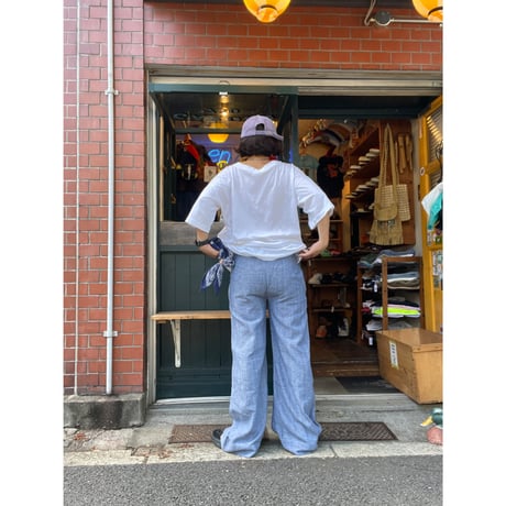 [USED] シャンブレー フレア イージーパンツ
