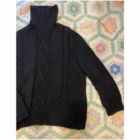 [USED] BLACK タートルニット