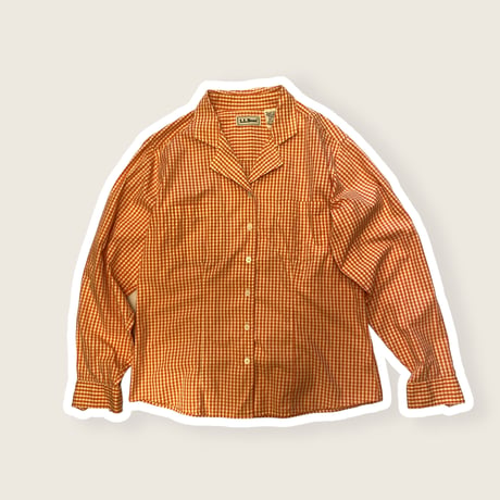 [USED] WOMENS L.L.Bean 開襟ギンガムチェックシャツ