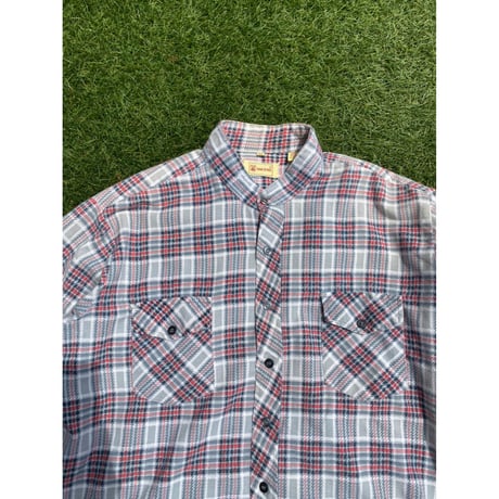 [USED] 80's ネルshirts バンドカラー