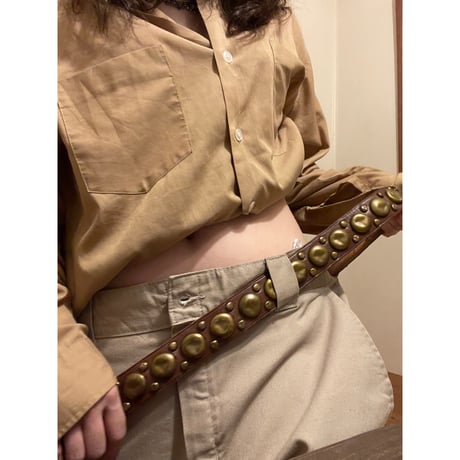 [USED]  "POLO" スタッズ　レザーベルト