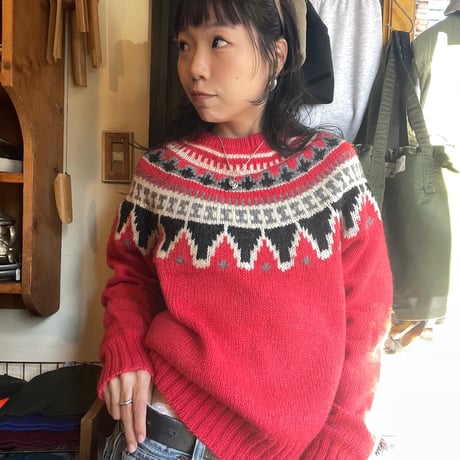 [USED] "WOOL RICH" ノルディック柄KNIT