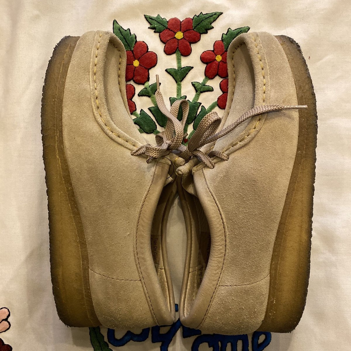 珍品、アンティーク、中国少数民族 サテン地ベビーブーツ 美品