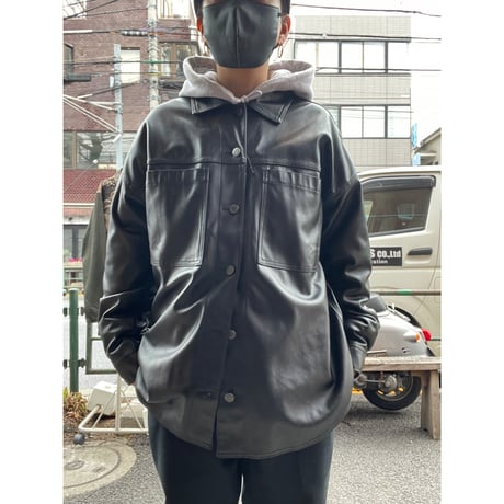 [USED] GAP フェイクレザー シャツ