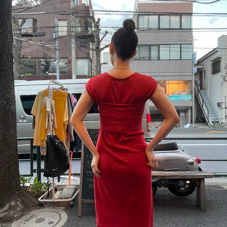 [USED] Linen x Rayon Red one-piece❤️