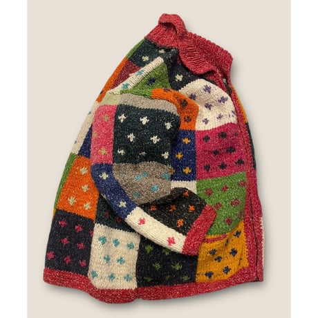 [USED] カラフル〜♡パッチワーク風KNIT JKT