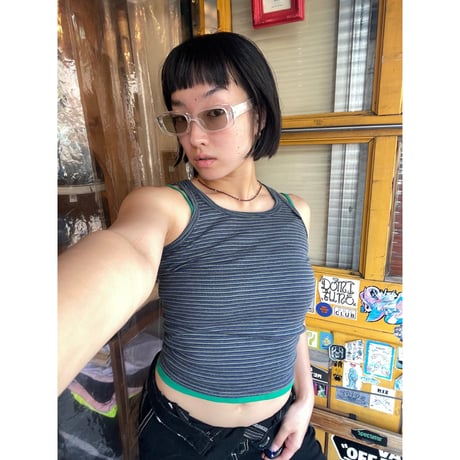 [USED]良い配色〜💚ボーダータンクトップ