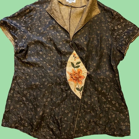 [USED] SILK 刺繍チャイナシャツ