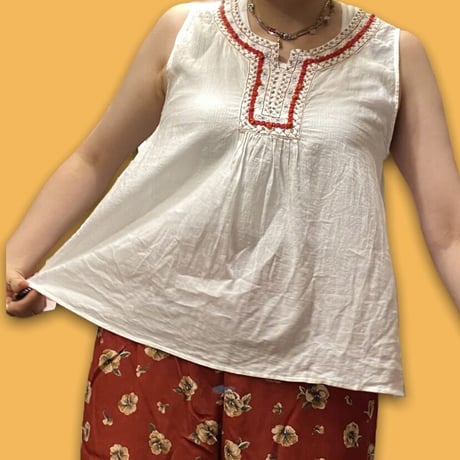 [USED] ビーズ付き❤️COTTON ブラウス