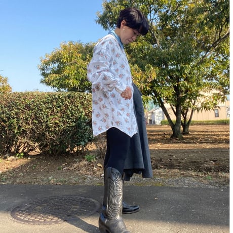 [USED] 花柄 waffle cotton SHIRTS 💐