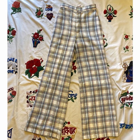 [USED] VINTAGE チェック柄フレア PANTS♡