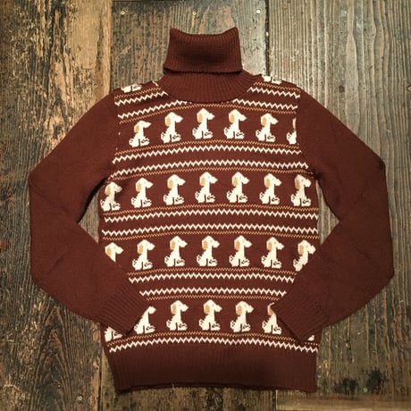 [USED] SNOOPY？ タートルネックリブニット