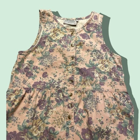 [USED] ボタニカル柄🌼COTTONサロペット