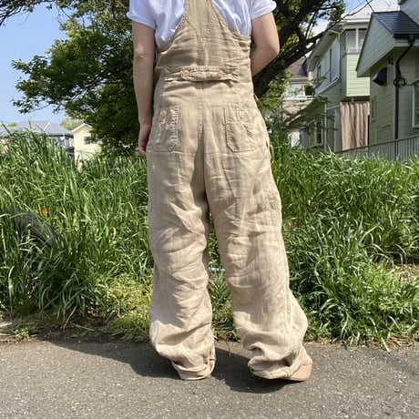 [USED] LINEN オーバーオール