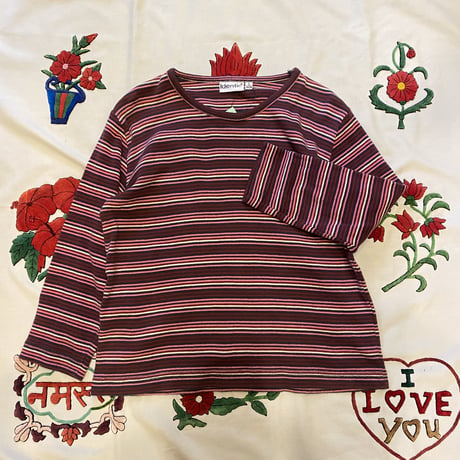 [USED] ボーダーちびロンTee♡PINK