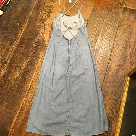 [USED]  RALPH LAURENレースアップデニムワンピース