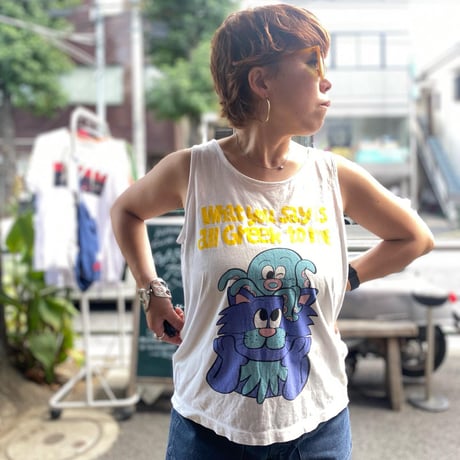 [USED]OLD メッセージ😽🐙プリントタンクトップ