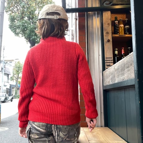 [USED] 朱色モックネックACRYL KNIT  🧡