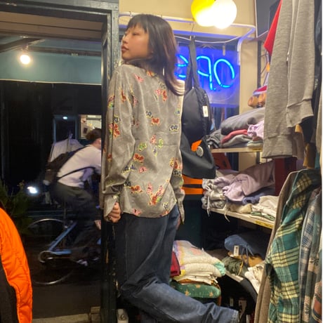 [USED]蝶々Silk shirt✴︎