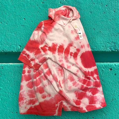 [USED] pink タイダイ BIG ポロシャツ