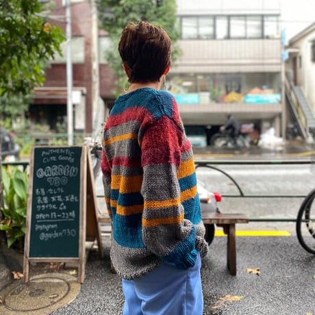 [USED] マルチボーダーニット❤️💙💛