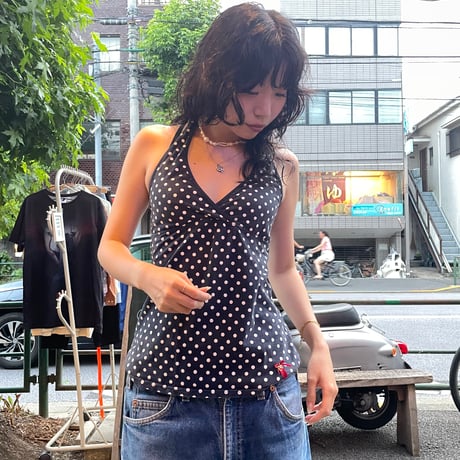 [USED] ドットのホルターネックTOPS
