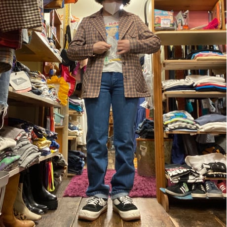 [USED]  70's チェック テーラードJKT