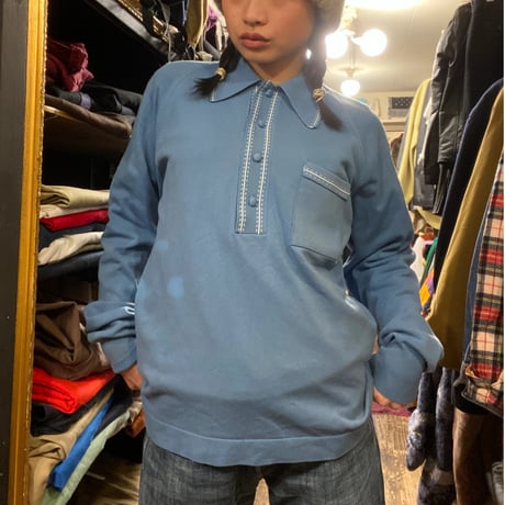 [USED] "PURITAN" VINTAGE blue knit