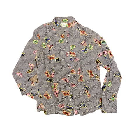 [USED]蝶々Silk shirt✴︎