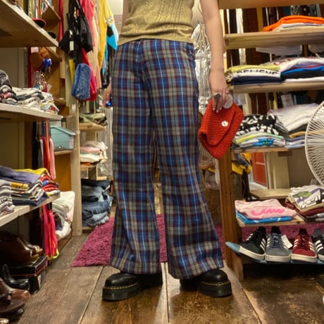 [USED] vintage フレアチェックPANTS