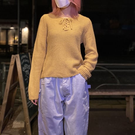 [USED] イイ色♡レースアップKNIT