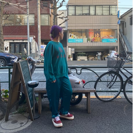 [USED] ターコイズブルーサテンパンツ