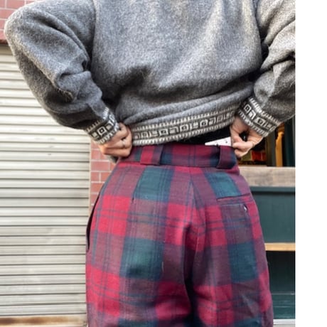 [USED] WooLタータンチェック パンツ