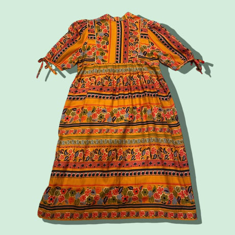 [USED] vintage 花柄Aラインワンピース