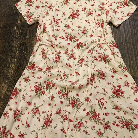 [USED] 開襟シャツの花がらワンピース