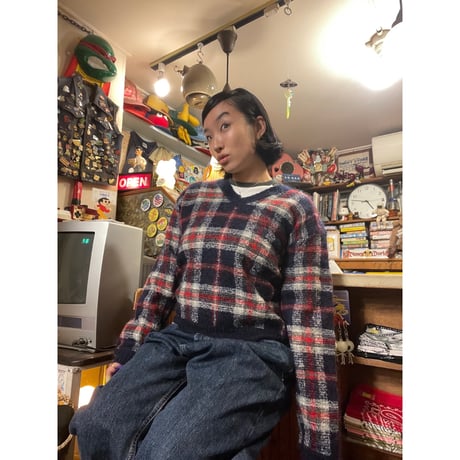 [USED]”Northern Reflections”チェックKNIT