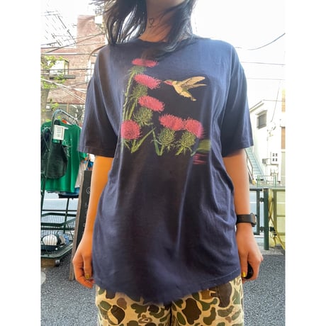 [USED] vinatge ボタニカル Tee "アザミ"