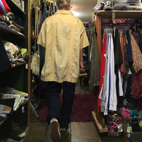 [USED] Pastel yellow キューバシャツ