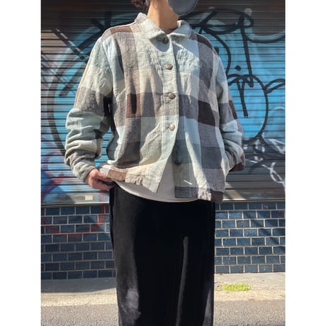 [USED] 春色 CHECK ふわふわネルJKT