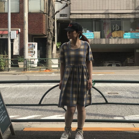 [USED] ネル半袖ワンピース