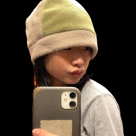 [USED]mont-bell フリース💚🖤ビーニー