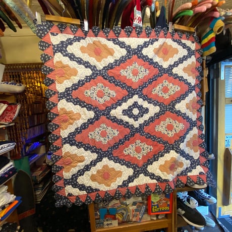 [USED] vintage  キルティング ラグ 110×110cm