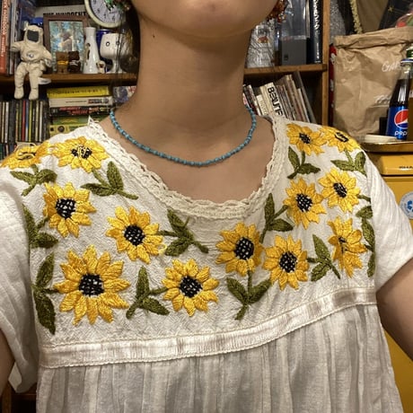 [USED]ひまわり刺繍ワンピース