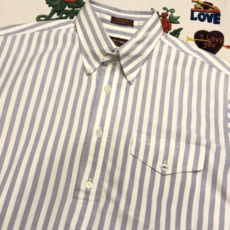 [USED]  ハーフボタン ストライプシャツ💙