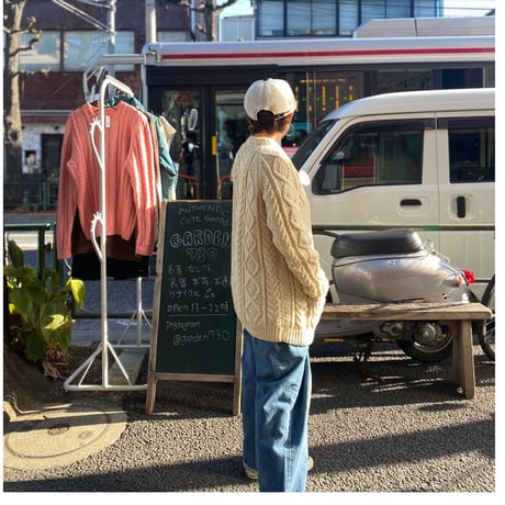 [USED] ケーブル編みニットカーディガン