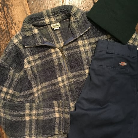 [USED] L.L.Bean 優しいチェック柄のフリース KIDS XL